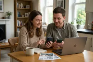 casal brasileiro discutindo educacao financeira 2026
