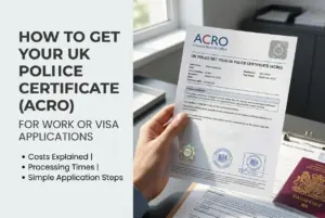 Documento de Certificado Policial do Reino Unido para 2026